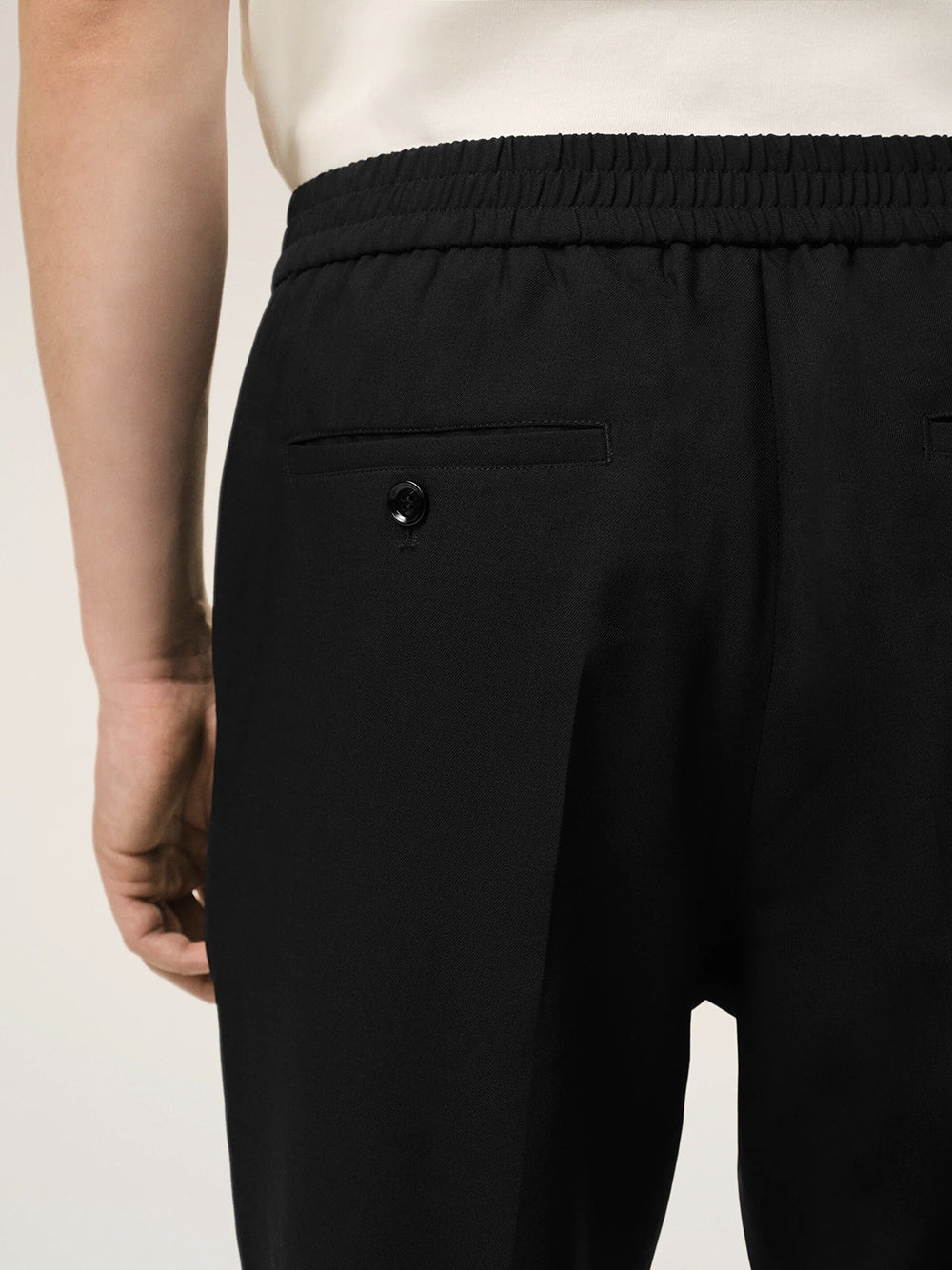 AMI PARIS-ELASTICATED WAIST TROUSERS-