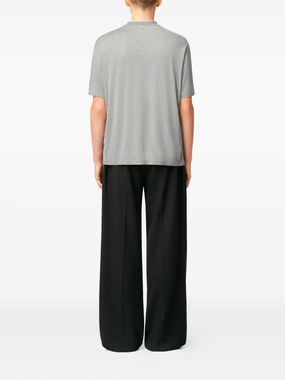 AMI PARIS-T-shirt in cotone mercerizzato e jersey di seta-