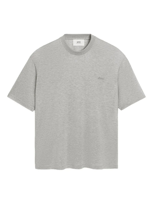 AMI PARIS-T-shirt in cotone mercerizzato e jersey di seta-