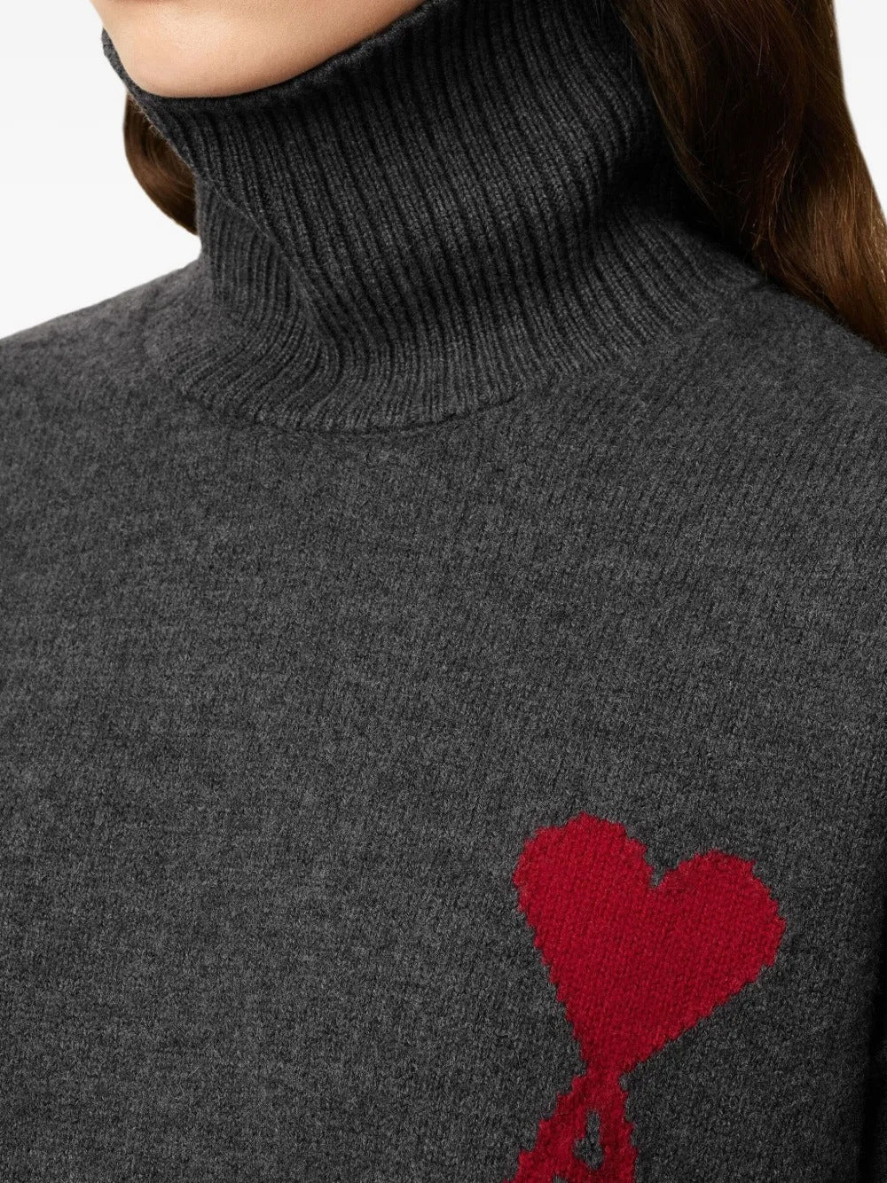 AMI PARIS-heart-logo turtleneck sweater-UKS839 018 084H25 – Dope