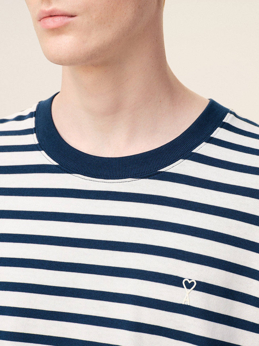 AMI PARIS-LONG SLEEVES BOXY FIT MARINIERE TSHIRT-