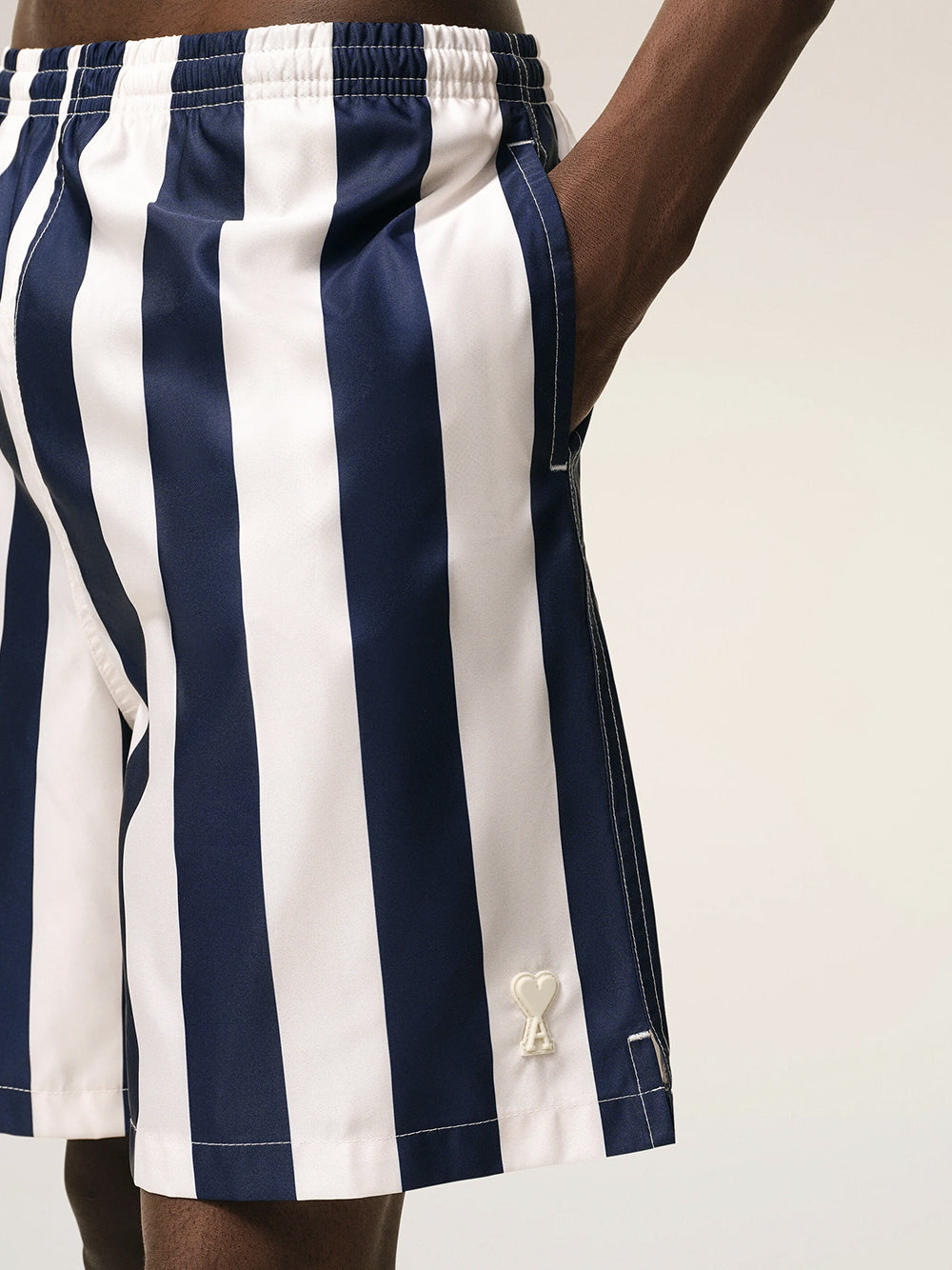 AMI PARIS-LONG STRIPES SWIMSUIT-