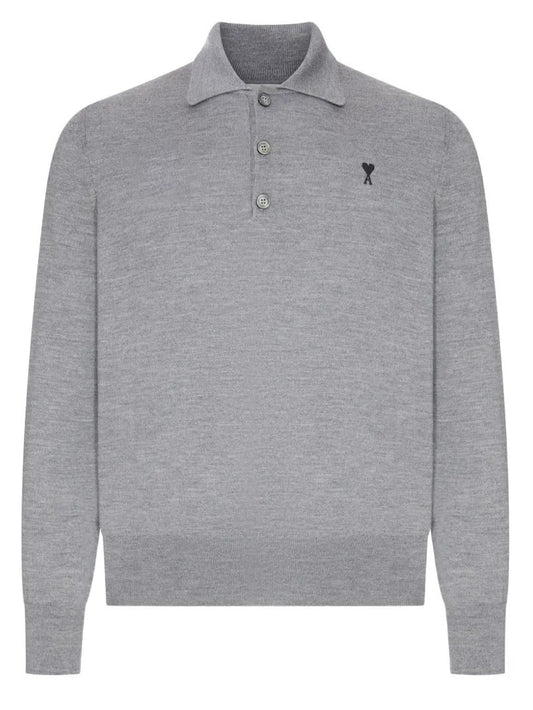 POLO SWEATER WITH CONTRASTED AMI DE COEUR