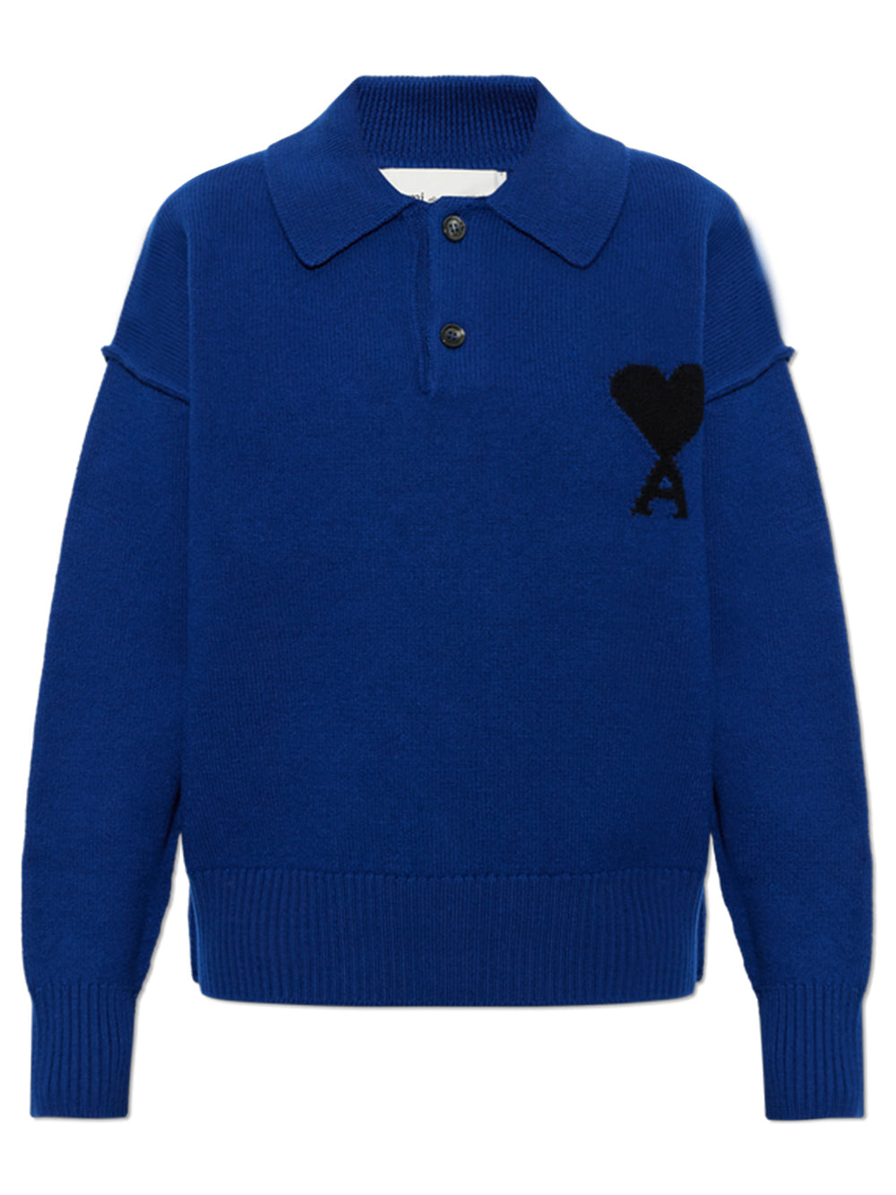 POLO SWEATER WITH CONTRASTED AMI DE COEUR