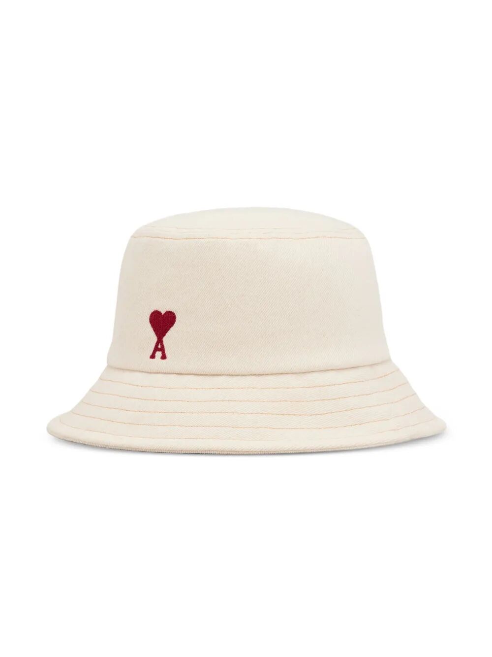 AMI PARIS-RED AMI DE COEUR EMBRODIERY BUCKET HAT-