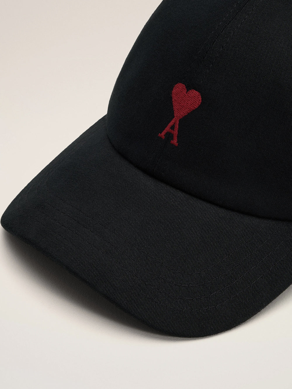 AMI PARIS-RED AMI DE COEUR EMBROIDERY CAP-