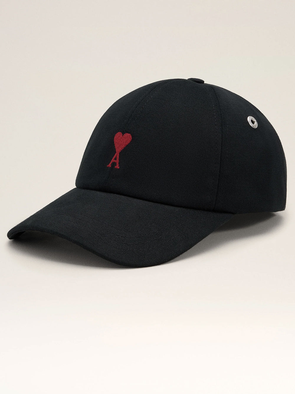 AMI PARIS-RED AMI DE COEUR EMBROIDERY CAP-
