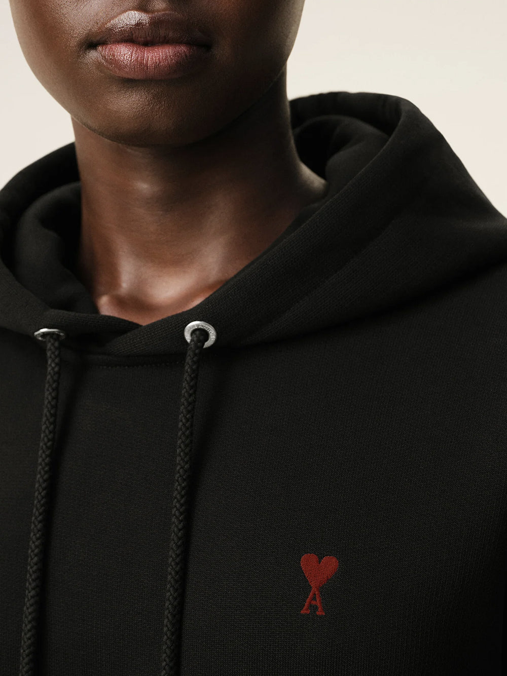 AMI PARIS-RED AMI DE COEUR HOODIE-