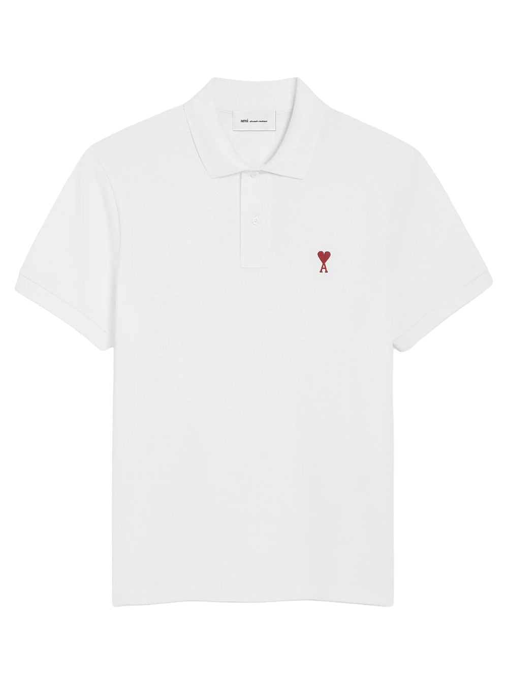 AMI PARIS-RED AMI DE COEUR POLO SHIRT-