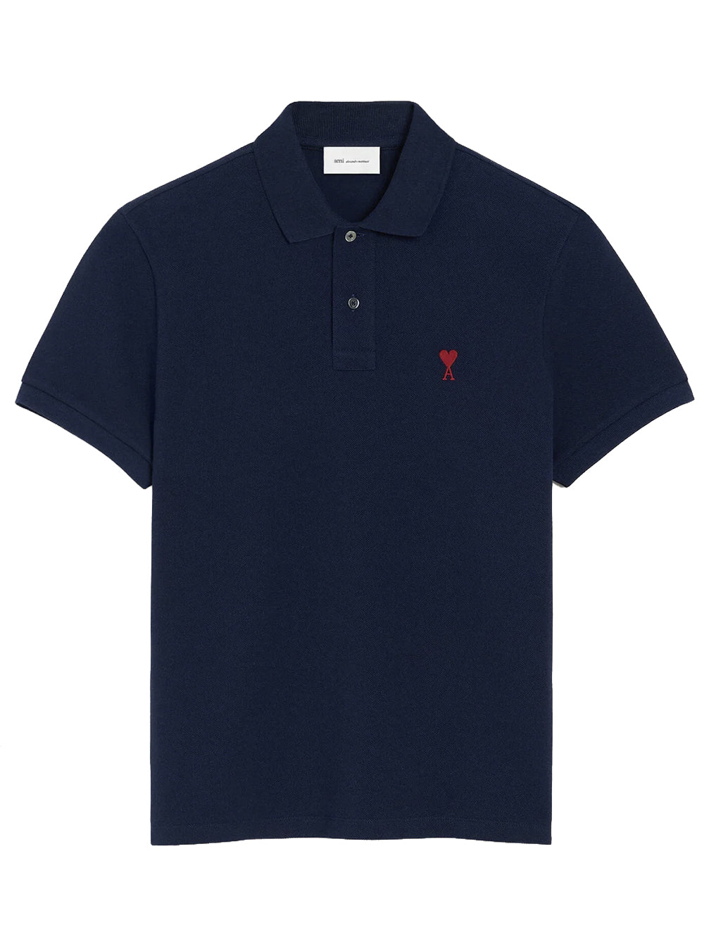 AMI PARIS-RED AMI DE COEUR POLO SHIRT-