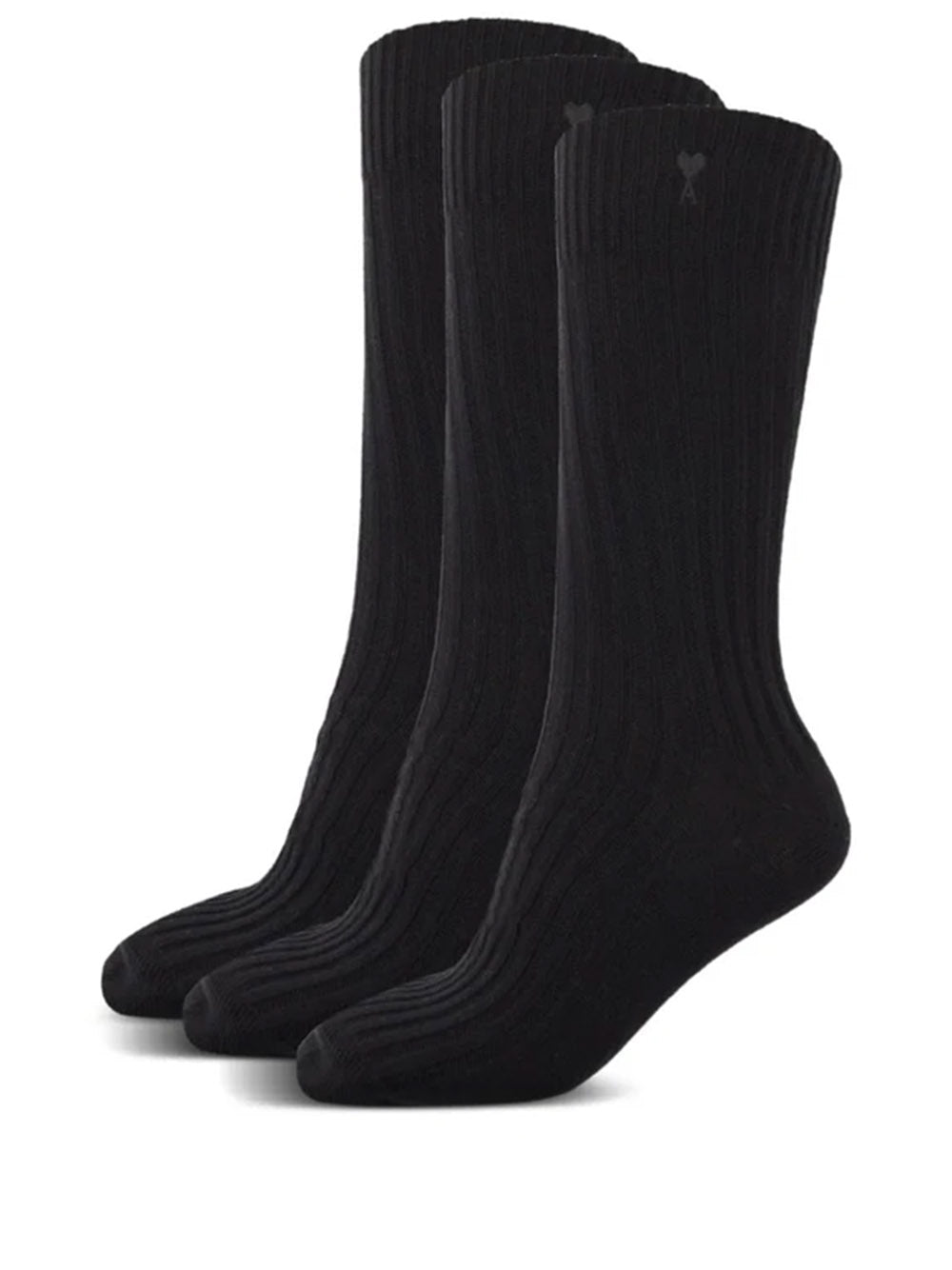 Set of 3 pairs of ribbed socks with logo