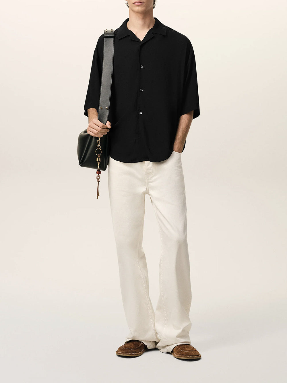 AMI PARIS-SHORT SLEEVE BOXY SHIRT-