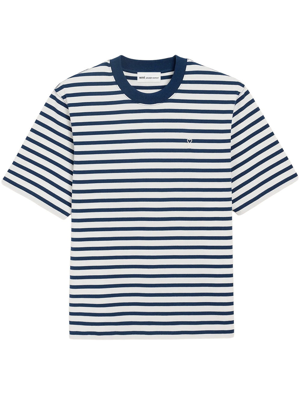 AMI PARIS-SHORT SLEEVES BOXY FIT MARINIERE TSHIRT-