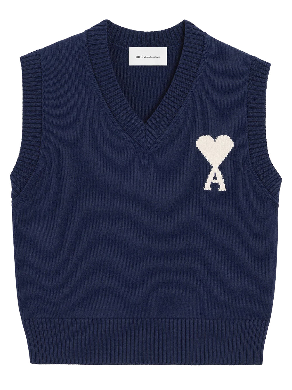 AMI PARIS-SLEEVELESS V NECK SWEATER-