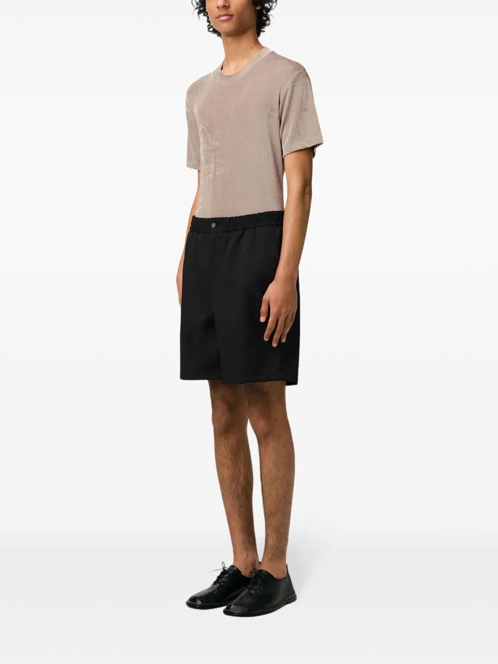 AMI PARIS-STRAIGHT ELASTICATED WAIST SHORTS-