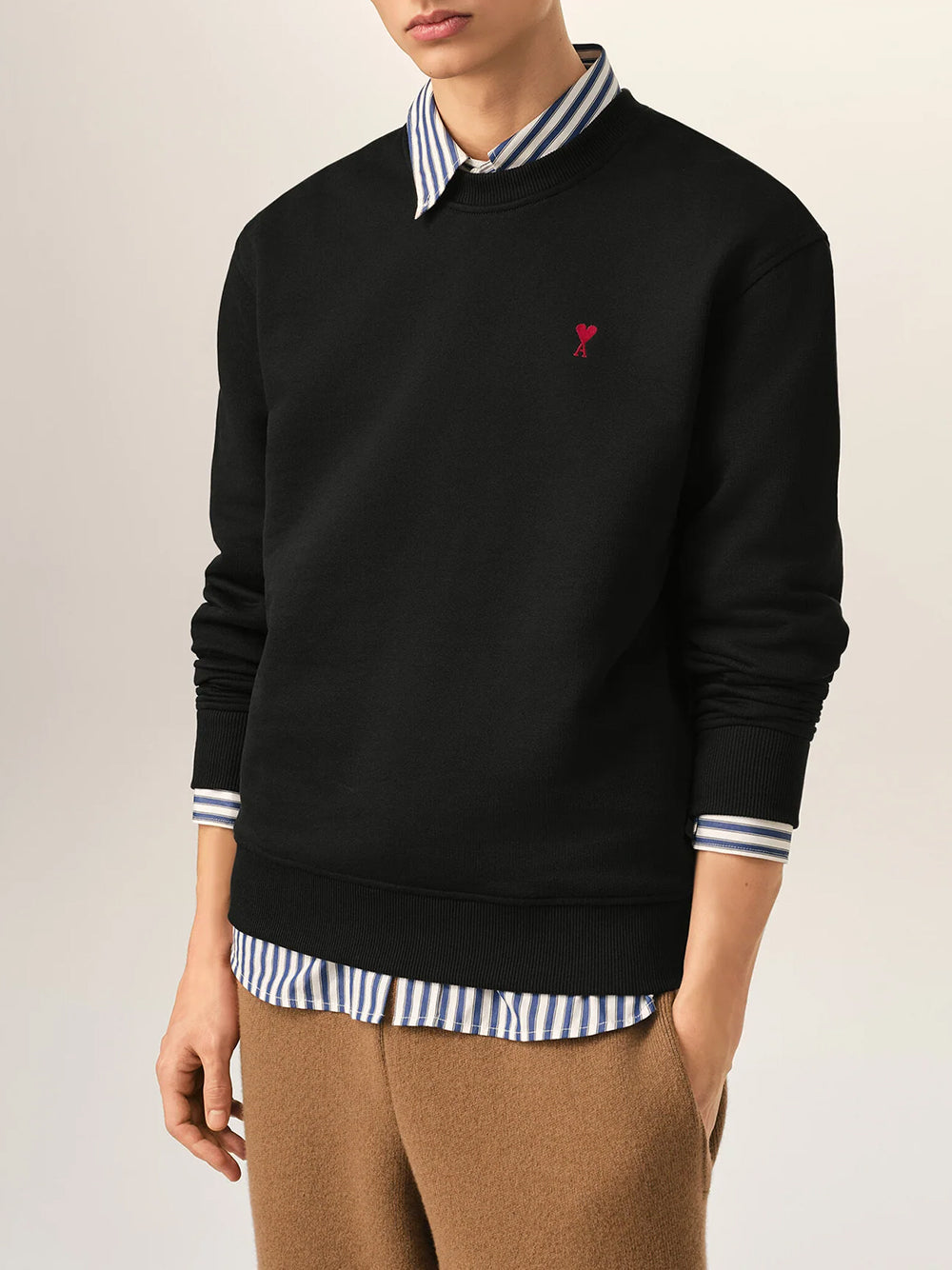 AMI PARIS-SWEATSHIRT WITH RED AMI DE COEUR-