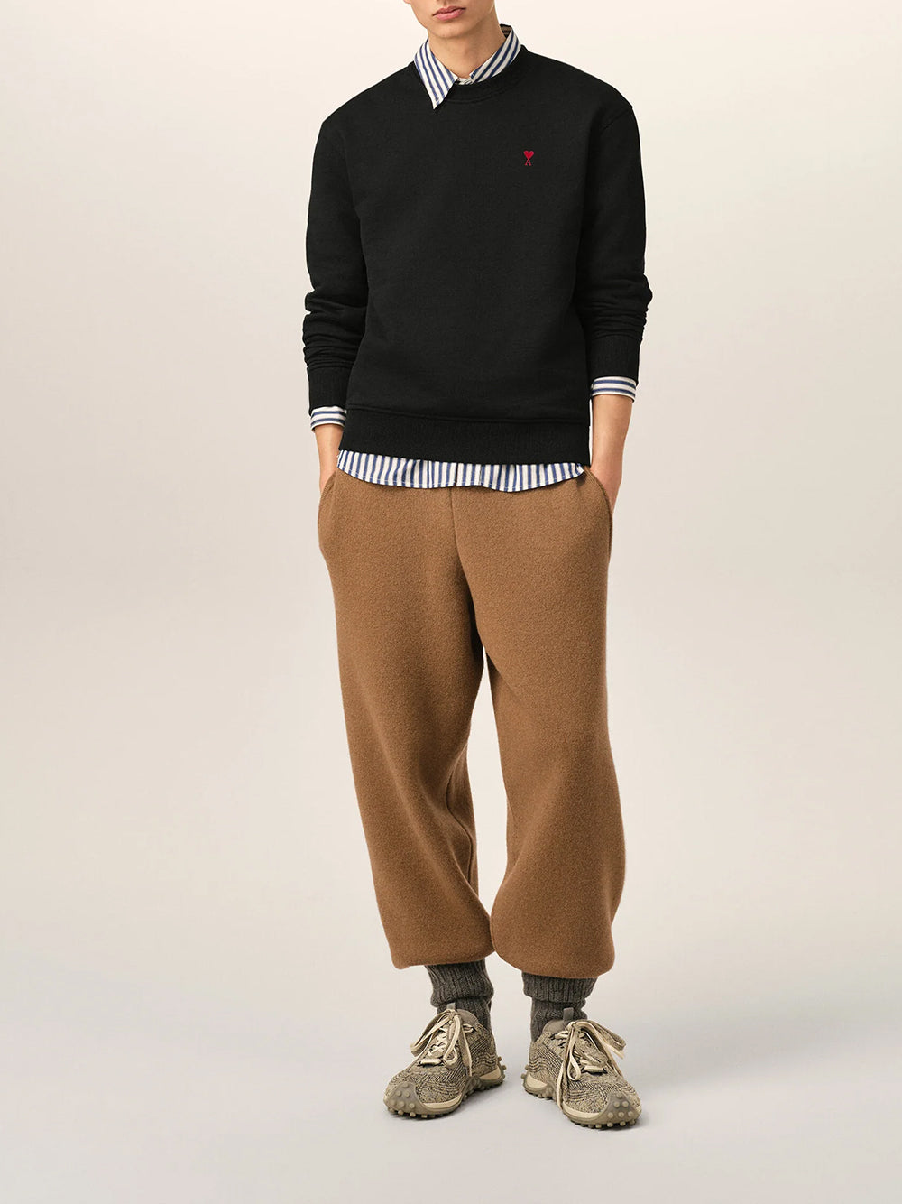 AMI PARIS-SWEATSHIRT WITH RED AMI DE COEUR-