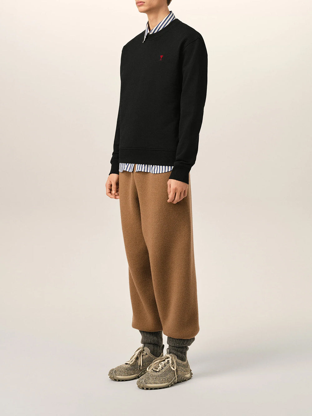 AMI PARIS-SWEATSHIRT WITH RED AMI DE COEUR-