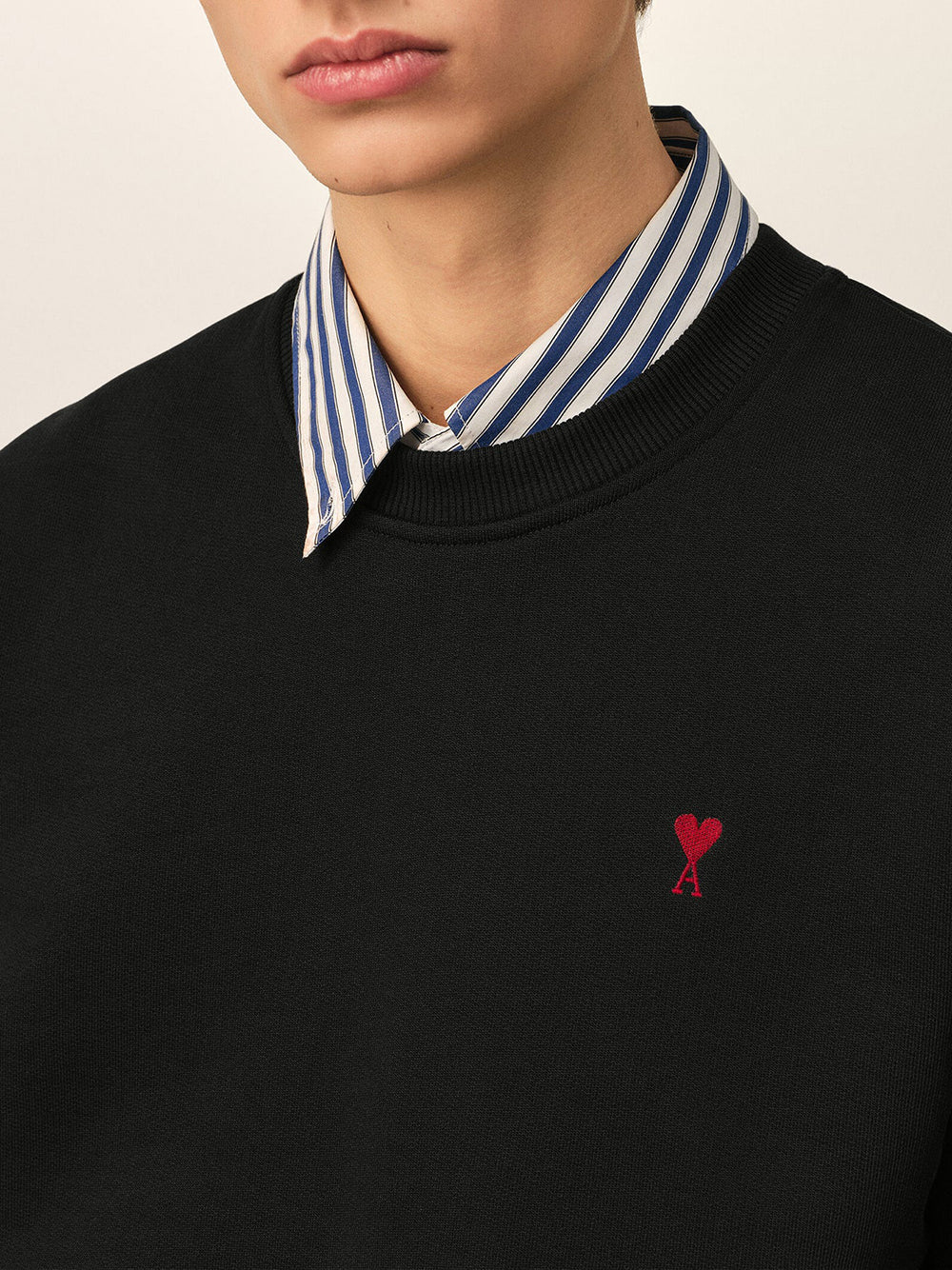 AMI PARIS-SWEATSHIRT WITH RED AMI DE COEUR-