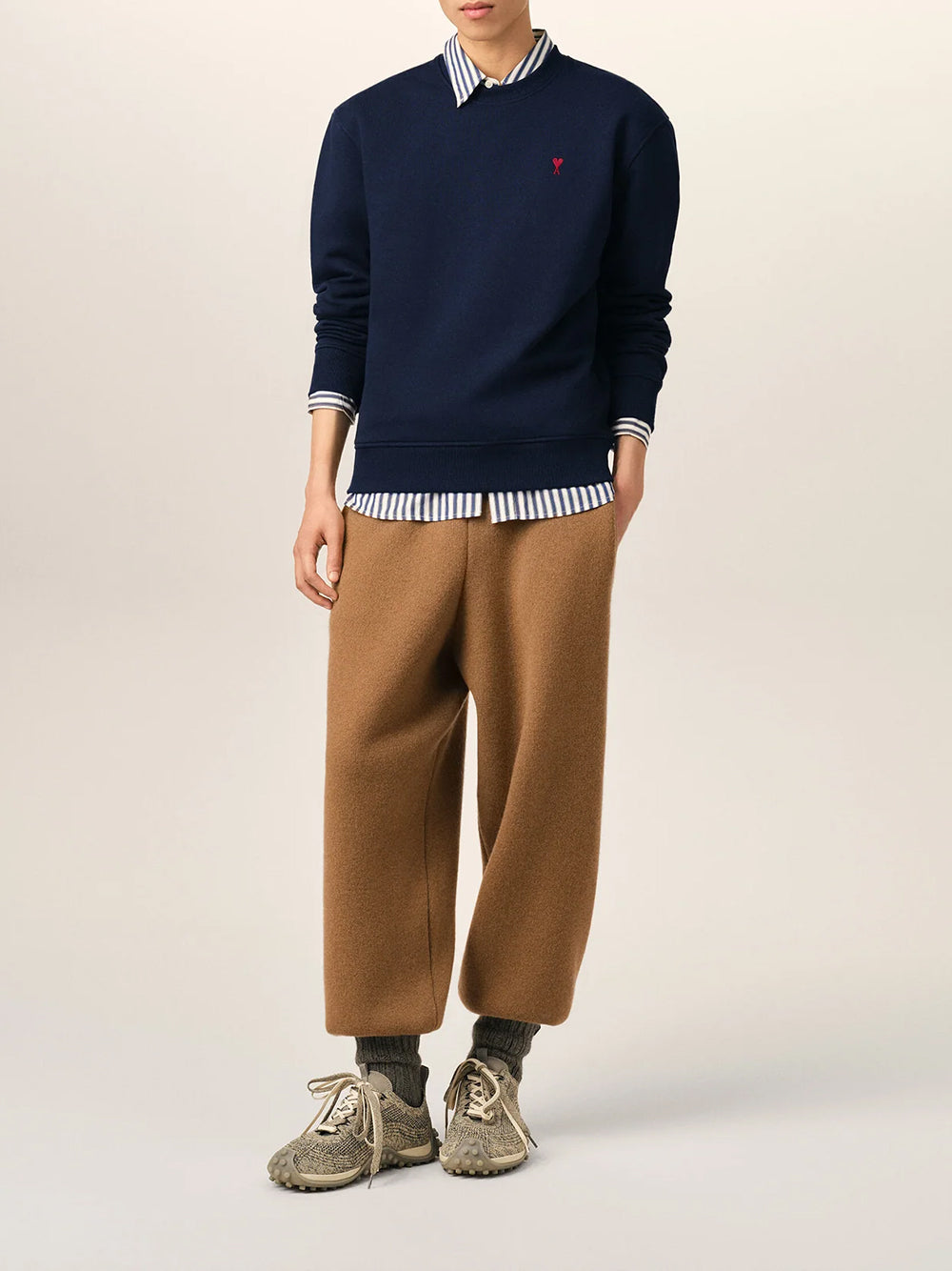 AMI PARIS-SWEATSHIRT WITH RED AMI DE COEUR-