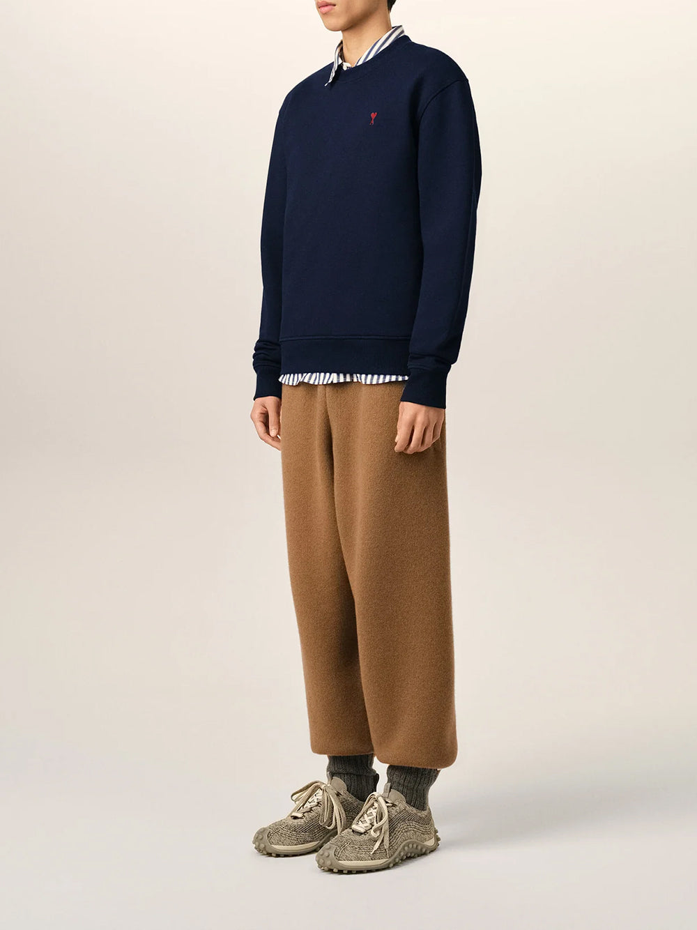 AMI PARIS-SWEATSHIRT WITH RED AMI DE COEUR-