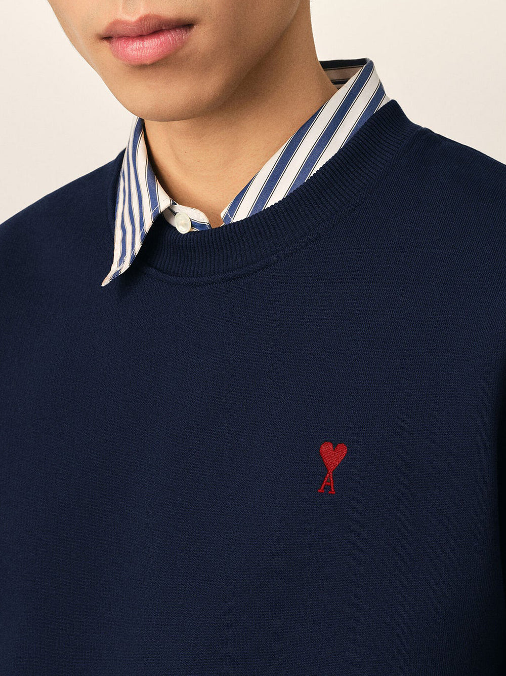 AMI PARIS-SWEATSHIRT WITH RED AMI DE COEUR-