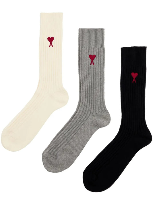 AMI PARIS-THREE PACK AMI DE COEUR SOCKS-