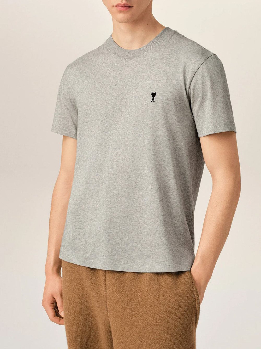 AMI PARIS-TSHIRT WITH CONTRASTED AMI DE COEUR-