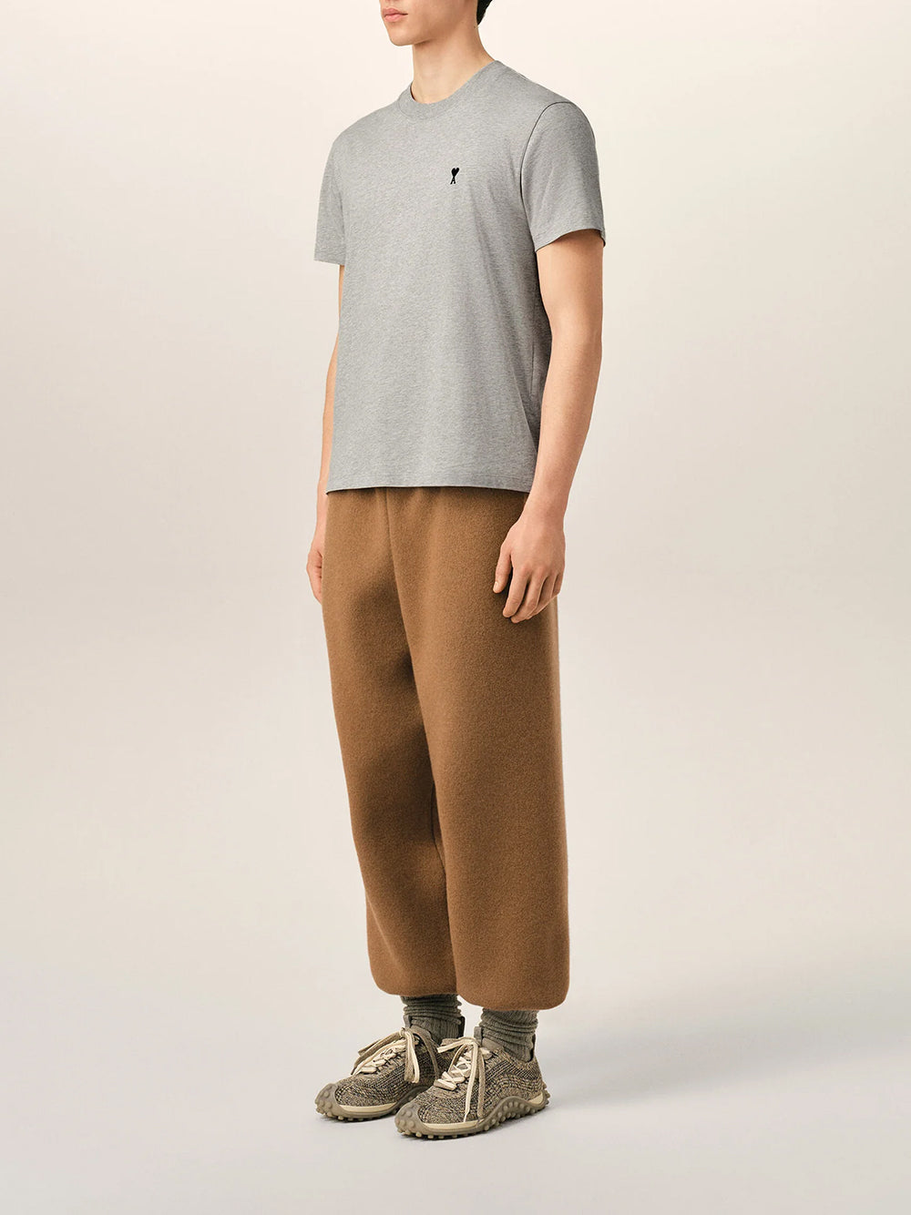 AMI PARIS-TSHIRT WITH CONTRASTED AMI DE COEUR-