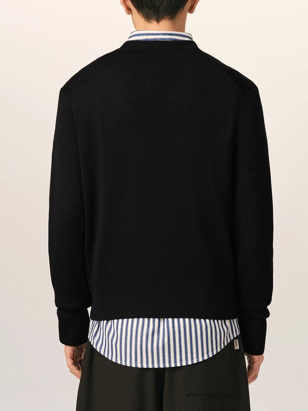 AMI PARIS-V NECK CARDIGAN WITH AMI DE COEUR-