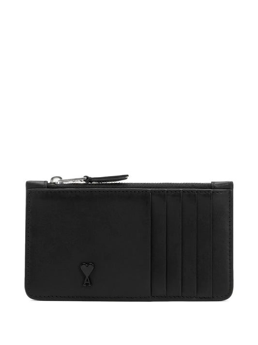 AMI PARIS-Zippered card holder in pelle-