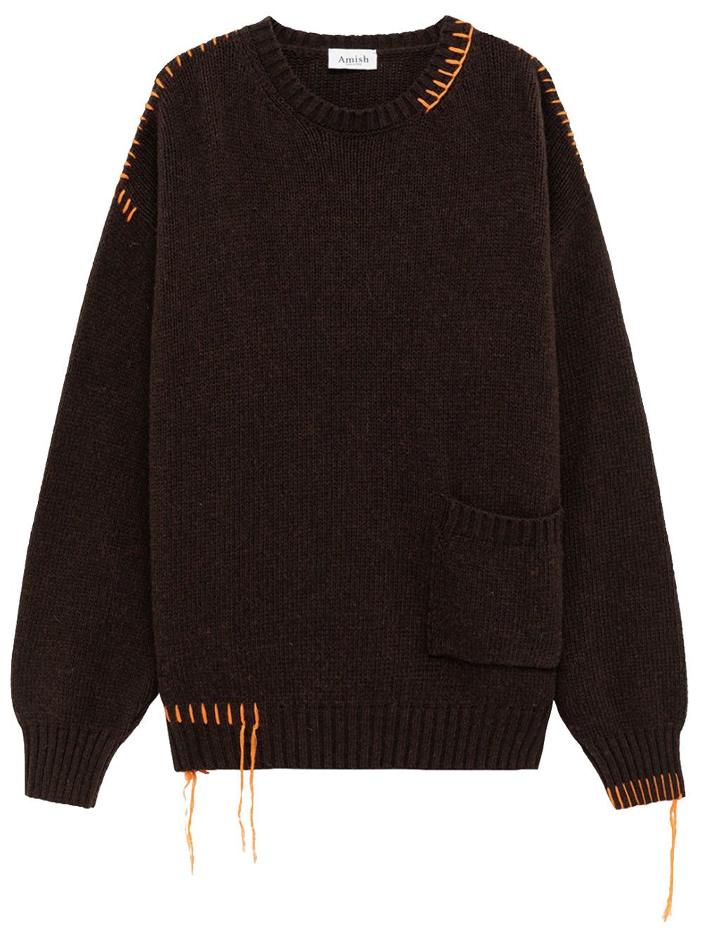 AMISH-Crew crop pocket AMISH Knit basting-