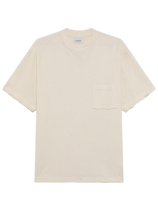 AMISH-POCKET T-SHIRT WITH MICRO LOGO-