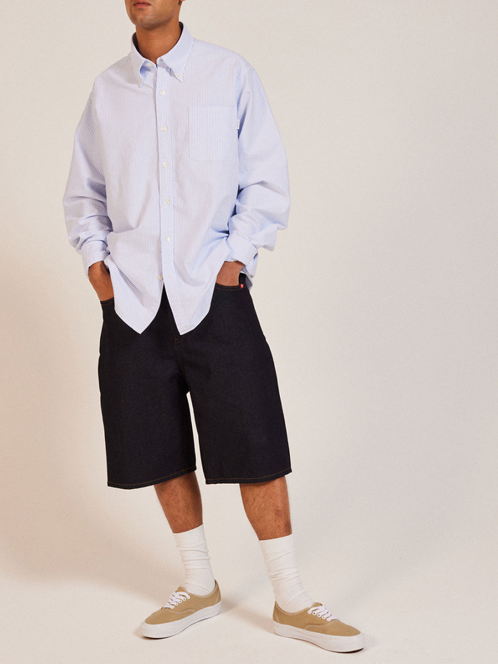 AMISH-Shirt America UNISEX AMISH Oxford stripe Washed-