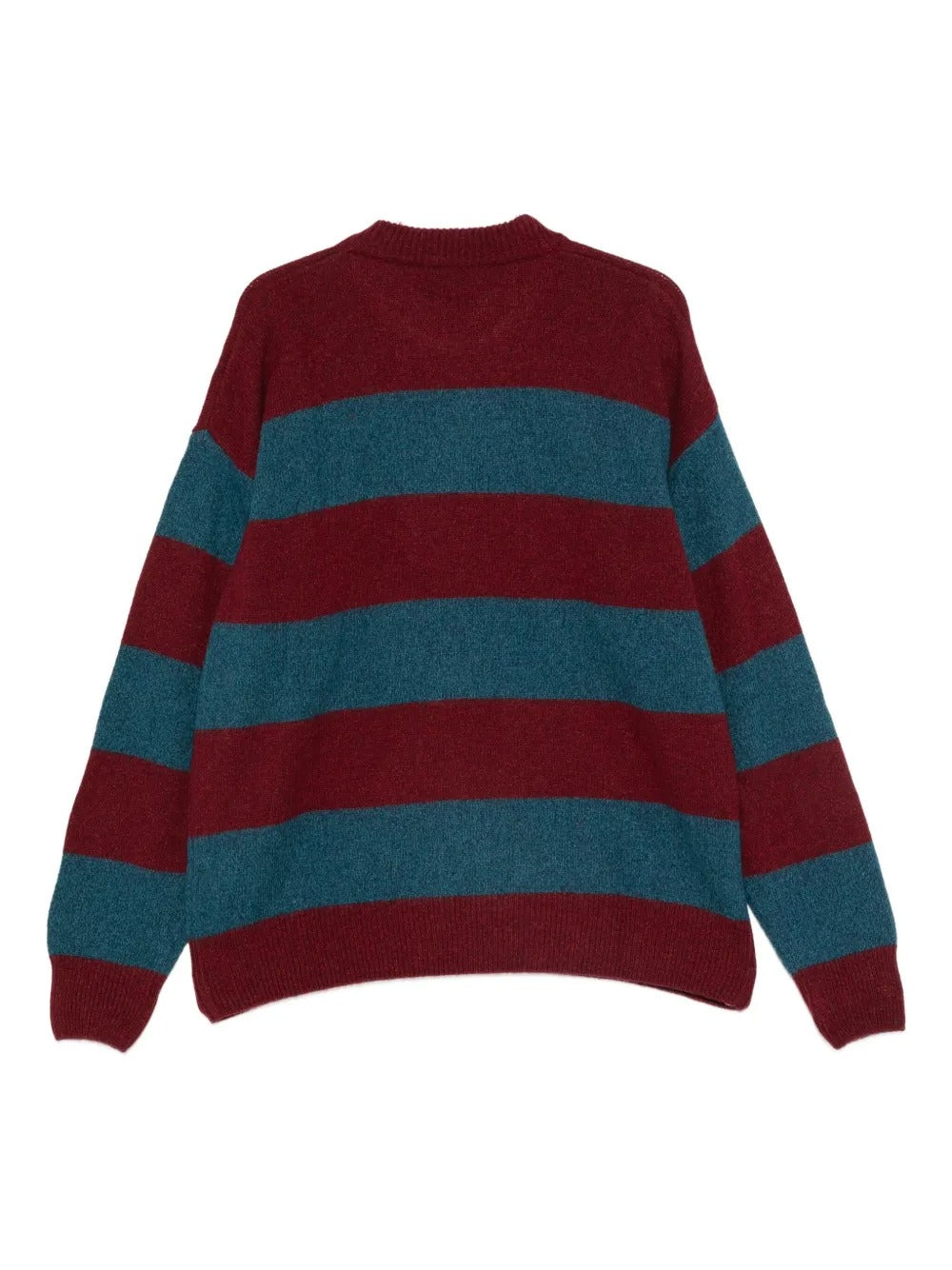 AMISH-STRIPED SHETLAND WOOL SWEATER-