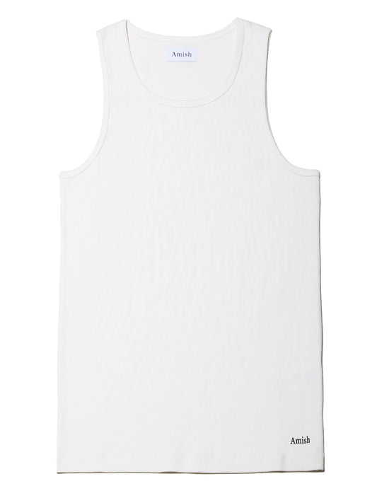 AMISH-Tank top UNISEX AMISH Rib micro logo Dyed-