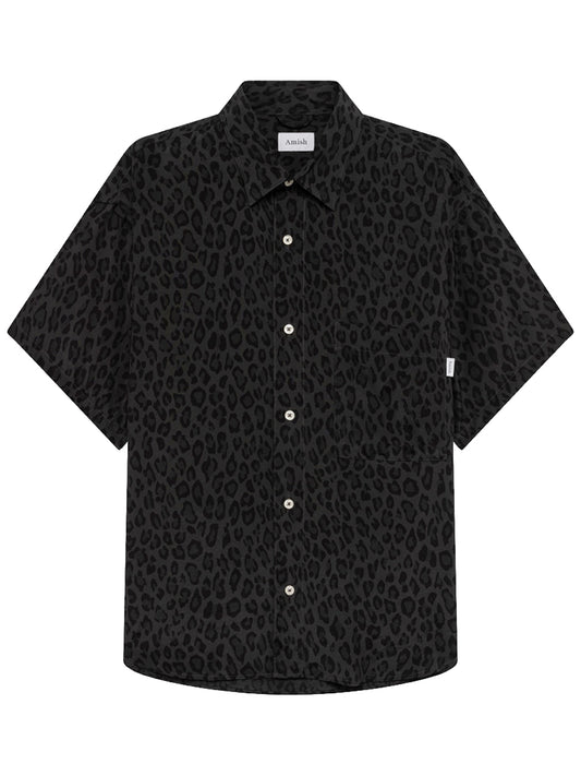 AMISH-Shirt Dropped S/S MAN AMISH Leopard .-