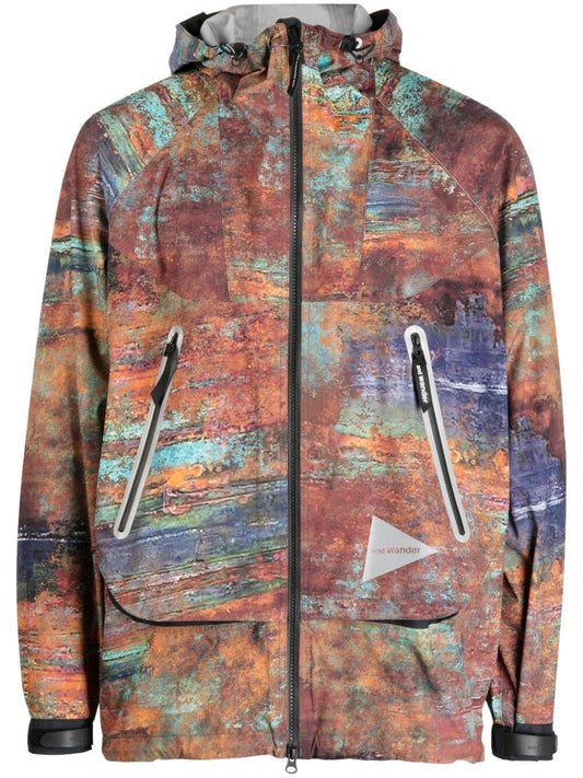 AND WANDER-44 PERTEX printed rain jacket-5743211046 410