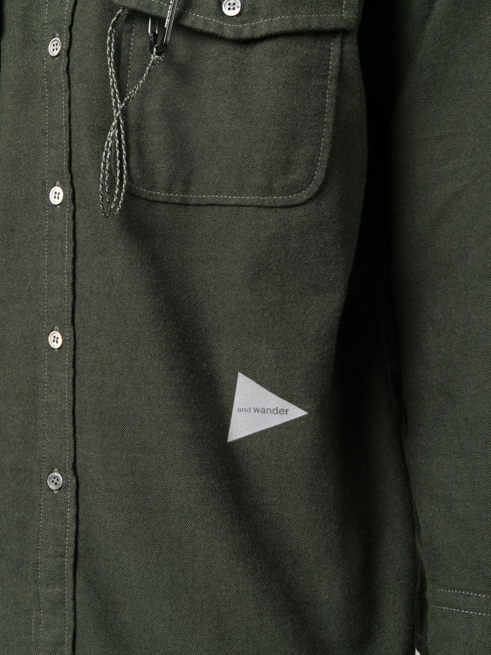 AND WANDER-fleece base LS shirt-5742254323 180 KHAKI