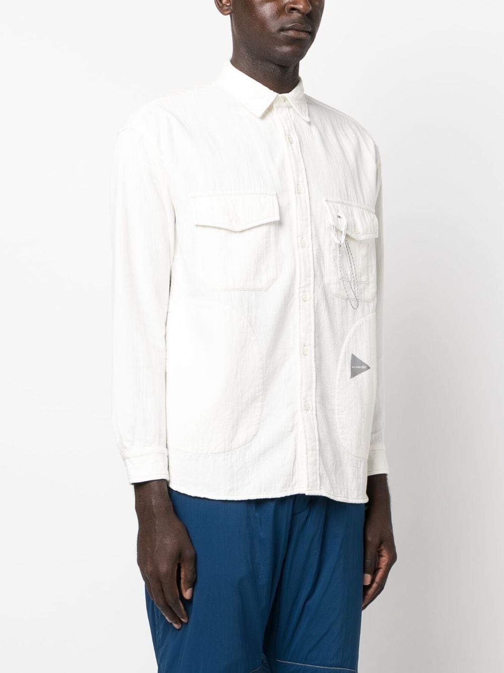 AND WANDER-twill c/w LS shirt-5742283377 030 WHITE