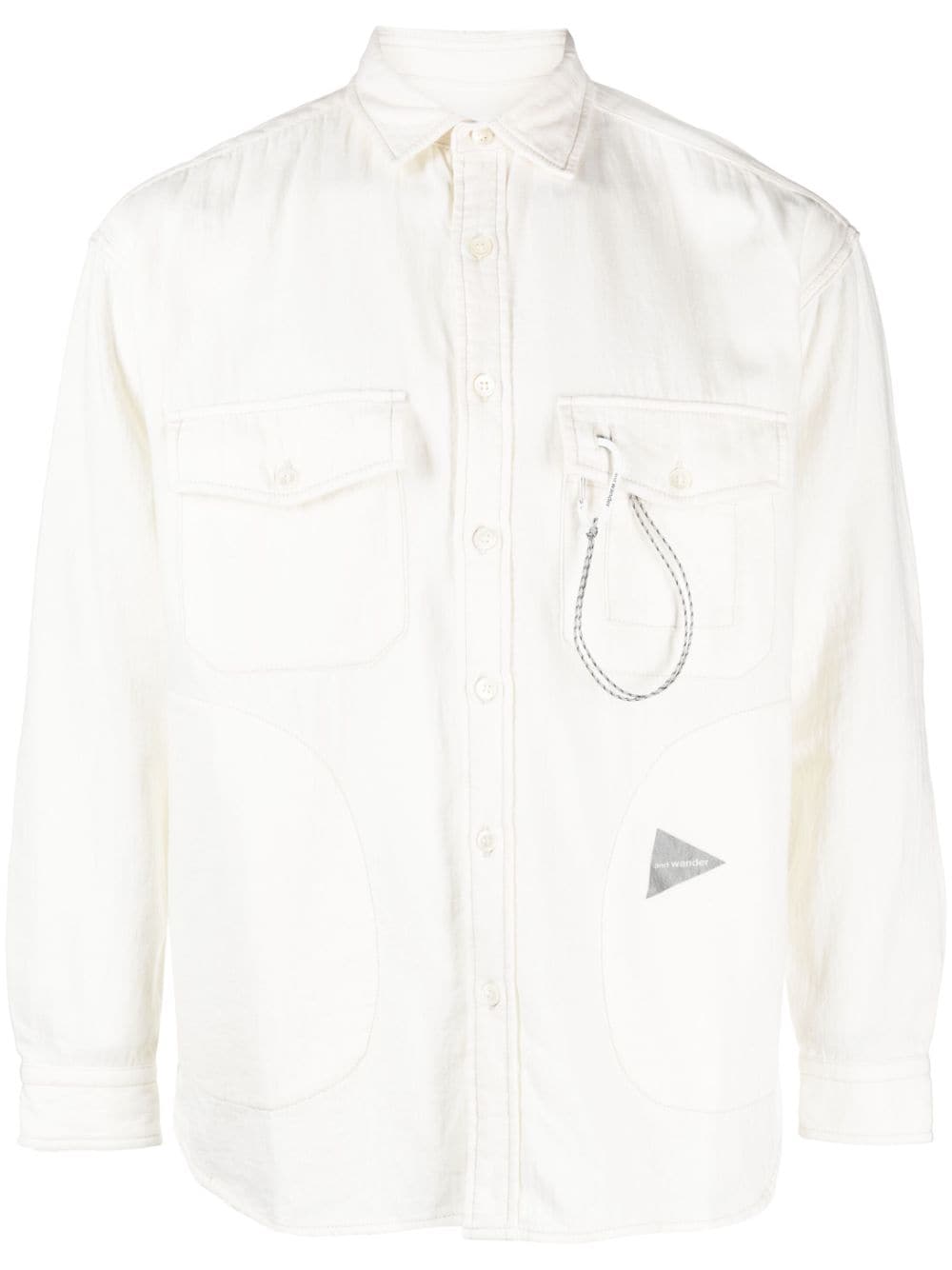 AND WANDER-twill c/w LS shirt-5742283377 030 WHITE