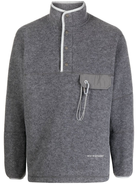 AND WANDER-wool fleece pullover-5742281348 20 GRAY