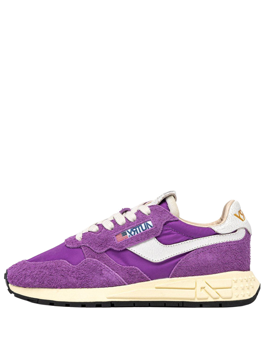 AUTRY-REELWIND LOW SNEAKERS IN WHITE AND DEWBERRY NYLON AND SUEDE-