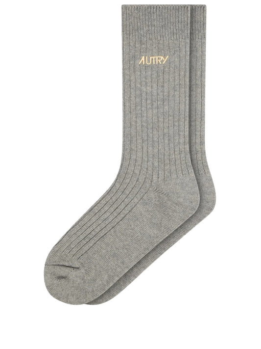 AUTRY-UNISEX RIBBED SOCKS WITH EMBROIDERED LOGO-