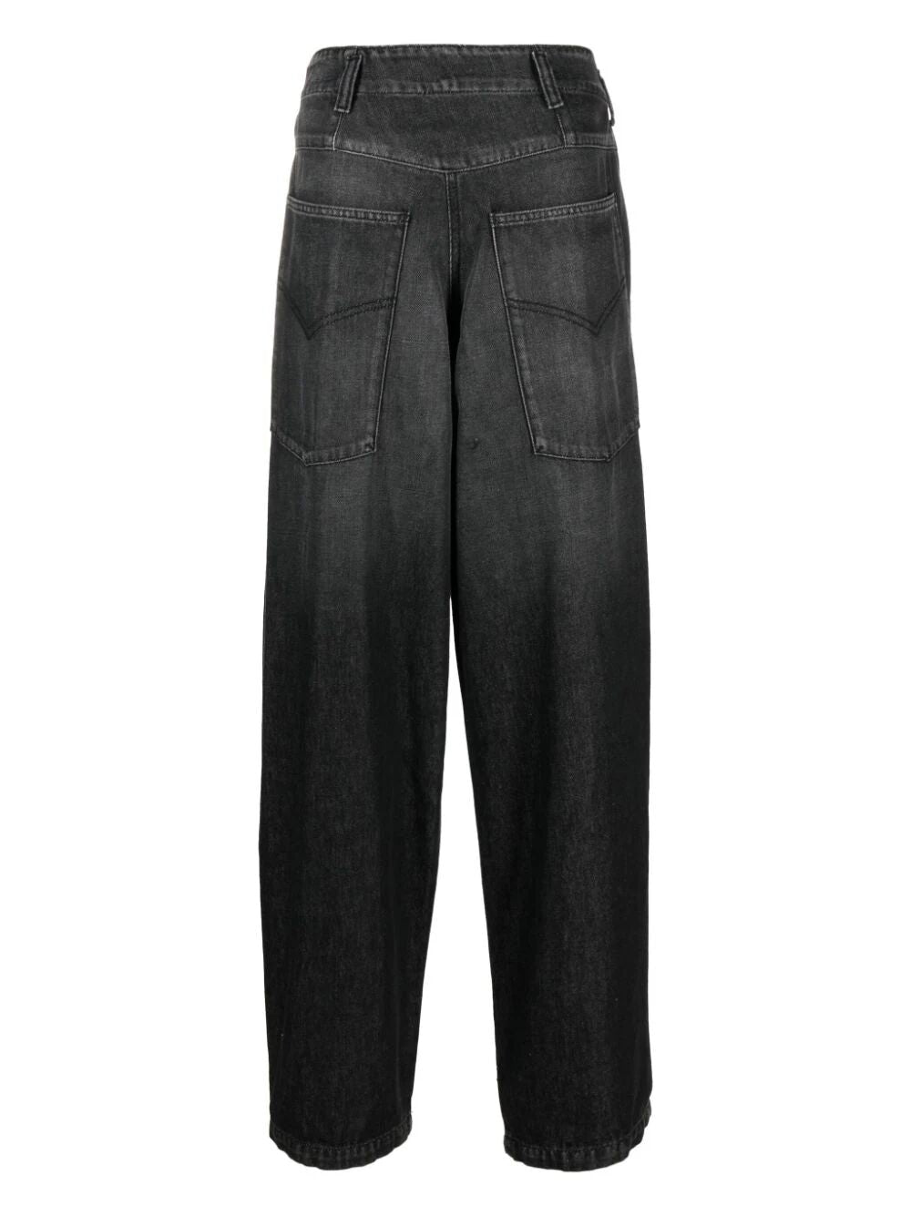 BLUEMARBLE-Baggy washed denim pants-PA41 DE13B23 BLACK