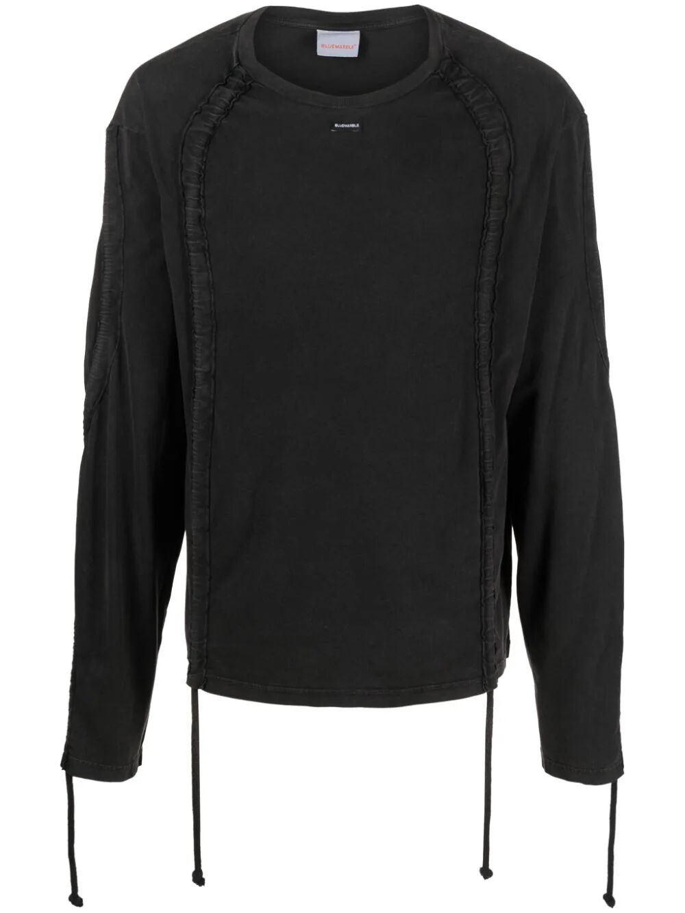 BLUEMARBLE-Drawstring longsleeve t-shirt-TS10 JE01B23 BLACK