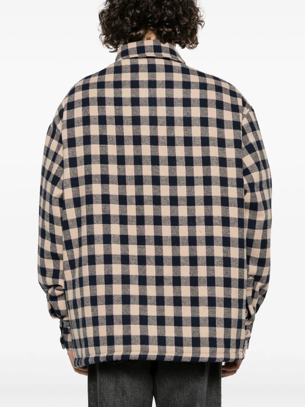 BLUEMARBLE-Plaid padded overshirt-SH18 FA01B23 NAVY