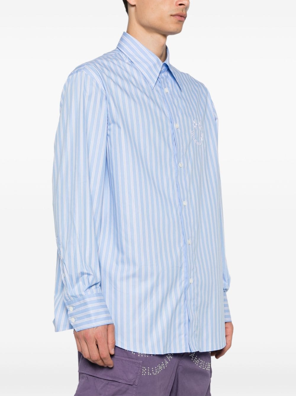 BLUEMARBLE-Smiley stripe popelin shirt-