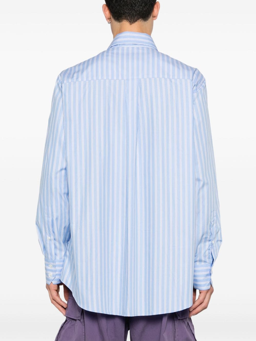 BLUEMARBLE-Smiley stripe popelin shirt-