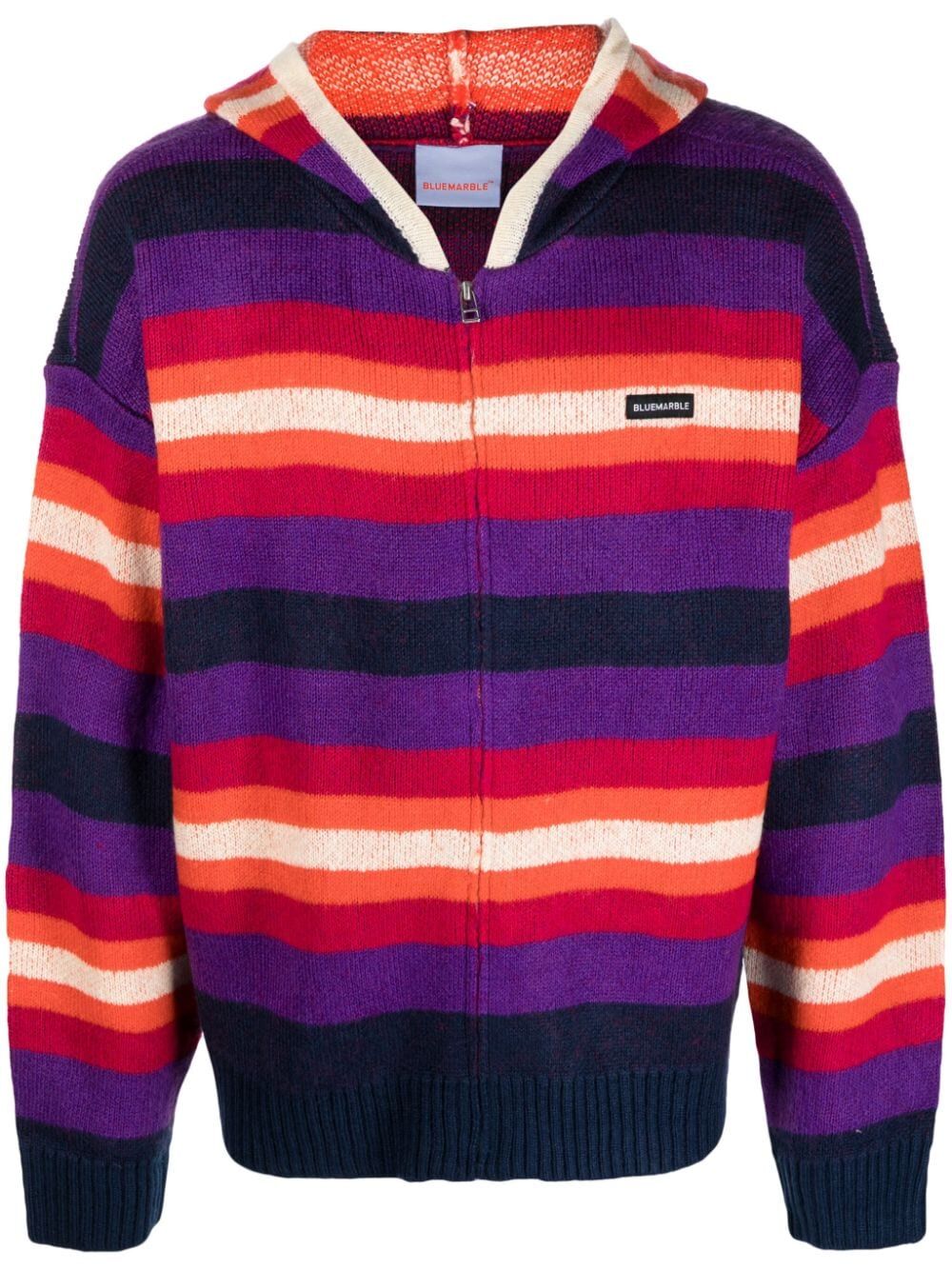 BLUEMARBLE-Zipped knitted hoodie-HO13 KN19B23 MLTS